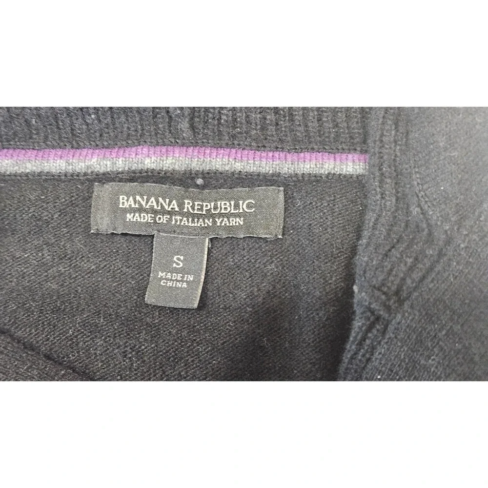 Banana Republic Mens S Merino Wool Heavy Knit Pullover Hoodie Snap Neck Sweater